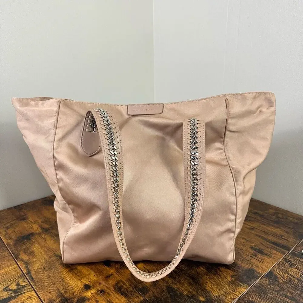 Stella McCartney Go Falabella Large Nylon Tote Bag Beige